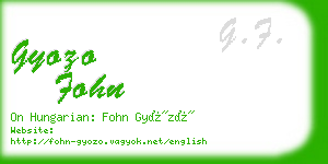 gyozo fohn business card
